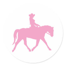 Cowgirl Riding Her Horse (pink)