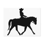 Cowgirl Riding Her Horse postcards