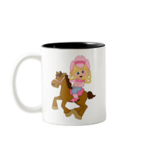 Cowgirl Riding Horse (pink) Mug