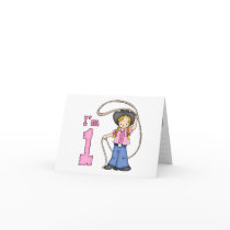 Cowgirl Roper 1st Birthday Greeting Cards