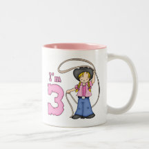 Cowgirl Roper 3rd Birthday Mugs