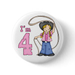 Cowgirl Roper 4th Birthday buttons