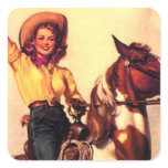 Cowgirl Square Sticker