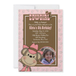 Cowgirl Western Monkey 5x7 *PHOTO* Birthday invitations