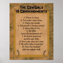 Cowgirls 10 Commandments POSTER Print