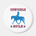 Cowgirls Rule (red/blue) Fridge Magnets