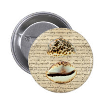Cowrie shells pinback buttons