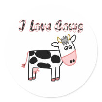 Cows Round Sticker