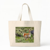 Coyote And Antelope In Yellowstone Park Tote Bag