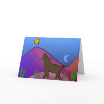 Coyote and Star Greeting Cards