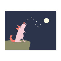 Coyote Howling at the Moon Post Cards