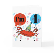 Crab 1st Birthday Tshirts and Gfits Cards