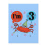 Crab 3rd Birthday Tshirts and Gifts Postcard