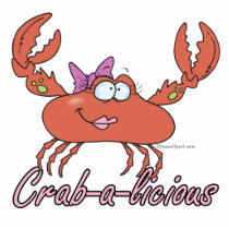 crab-a-licious cute girl crab cartoon acrylic cut out