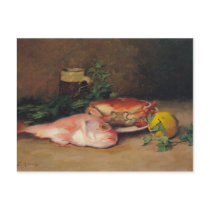 Crab and Red Mullet Postcard