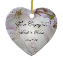 Crab Apple Blossoms Engagement Heart Ornament
