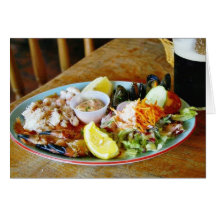 Crab Claws Lemons Salads Seafood Platters Card