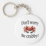 Crab don't worry be crabby key chain