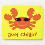 Crab Just Chillin' With Sunglasses Mouse Mat
