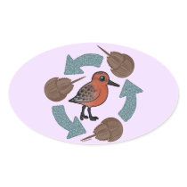 Crab-Knot Cycle Oval Sticker