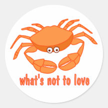 Crab Love Round Stickers