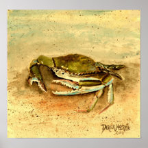 crab painting canvas art print