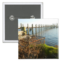 Crab Trap and Dock at Sunset Button