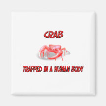 Crab trapped in a human body magnets