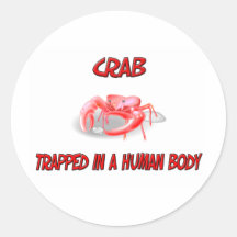 Crab trapped in a human body stickers