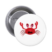 Crabby Crab Pinback Buttons