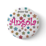 Crachá - amo-te Angola - flores buttons