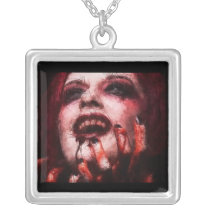 Cracked Canvas Bloody Vampire Necklace