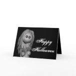 Cracked Statue 3D Bonga Doll Happy Halloween cards