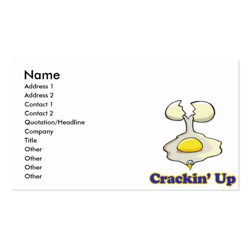 cracking up cracked egg business card templates