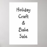 Craft & Bake Sale Sign posters