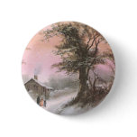 Craggy Tree in Winter Under Pinkish Orange Sky
