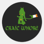Craic Whore Round Sticker