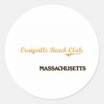 Craigville Beach Club Massachusetts Classic Round Stickers