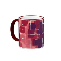 "Cranberry" Geometric Art Coffee Mugs