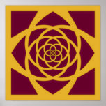 Cranberry & Gold Mandala posters
