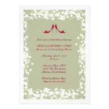 Cranberry Shoes Bridal Shower Invitation