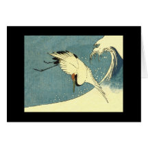 Crane Flying in a Wave Note Card