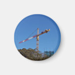 Crane in construction fridge magnets