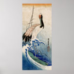 Crane in Waves, Ando Hiroshige posters