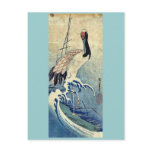 Crane in Waves by Ando, Hiroshige Uiyoe. postcards