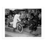 Crank Faster! 1930s Postcard