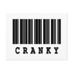 cranky barcode design postcards