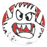 Cranky Cartoon Monster Sticker