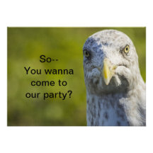 Cranky Old Seagull (Add Your Own Text) Personalized Announcements