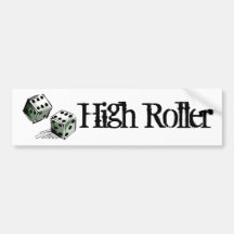 Craps Dice High Roller Gambling Bumper Stickers